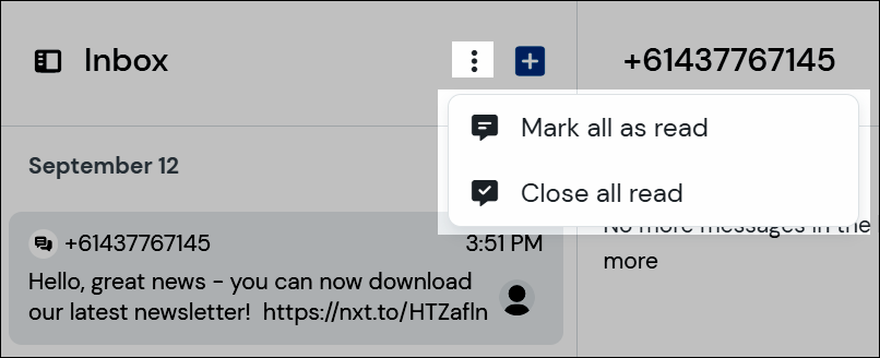 Location of the all read options