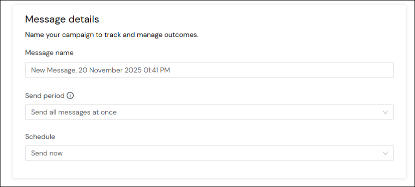 Message details section