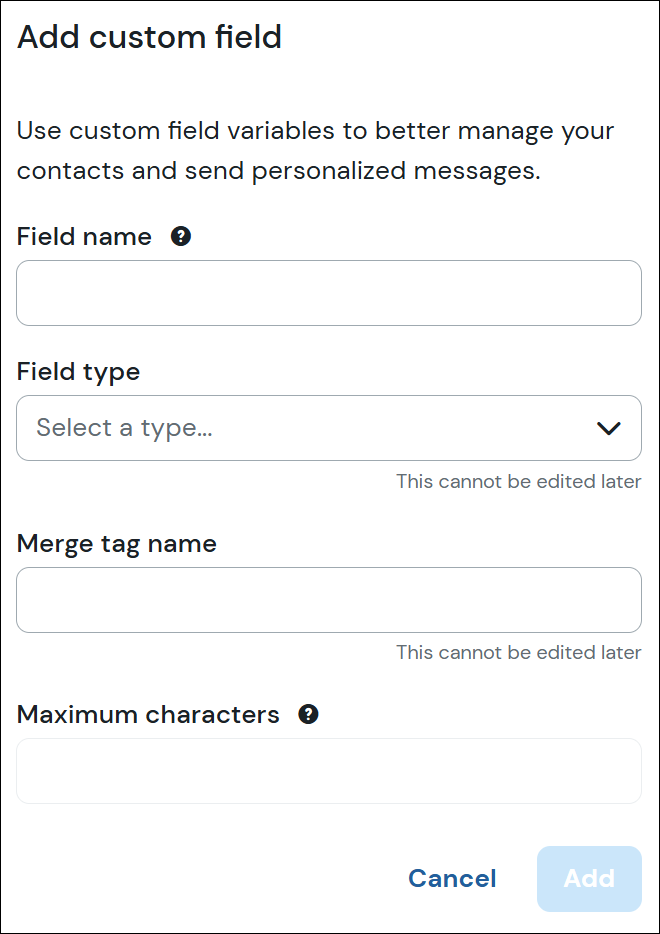 Customer field form