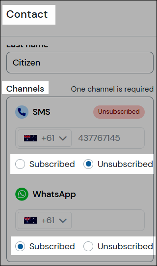 Resubscribe contact channel update panel